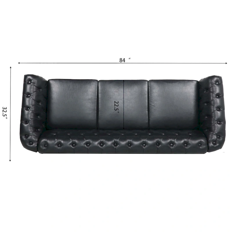 84.65 Rolled Arm Chesterfield 3 Seater Sofa