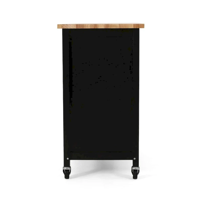 Modern Wooden Kitchen Cart with Wheels Drawer and Cabinet by Christopher Knight Home