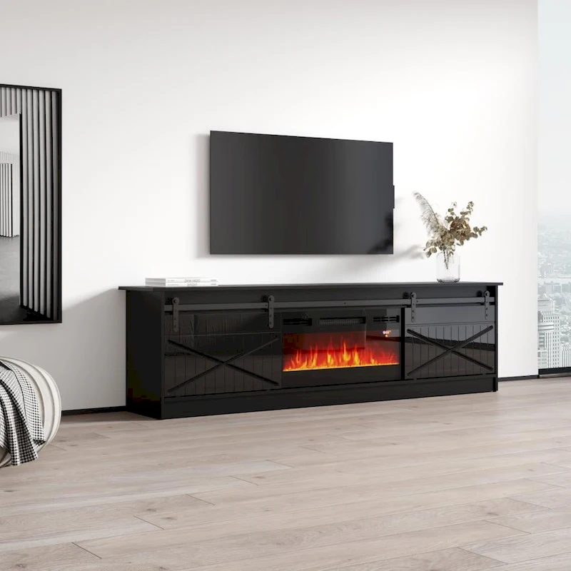 Granero BL-EF Electric Fireplace 79  TV Stand