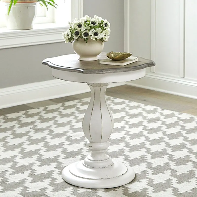 Magnolia Manor Antique White Round Accent Table