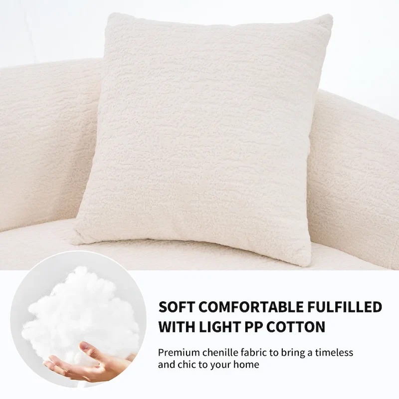 Luxury Chenille Fabric Sofa,4 Seater Modular Curved Sectional Couch