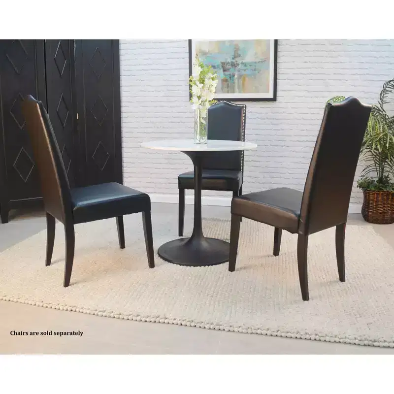 Carolina Living 30 Zaha Round Marble Top Dining Table