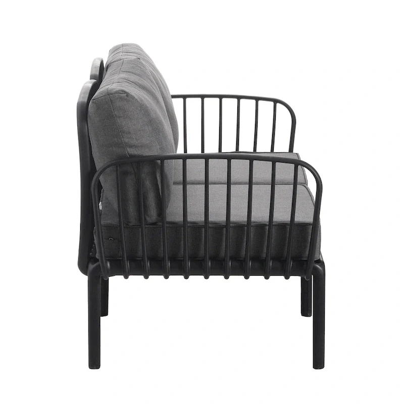 Christopher Knight Home - Afra 3-Piece Modern Patio Conversation Set with Waterproof Cushions