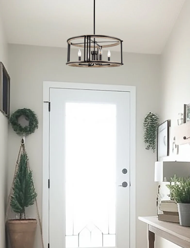 Vista 23 4-Light Modern Farmhouse Drum Pendant Light