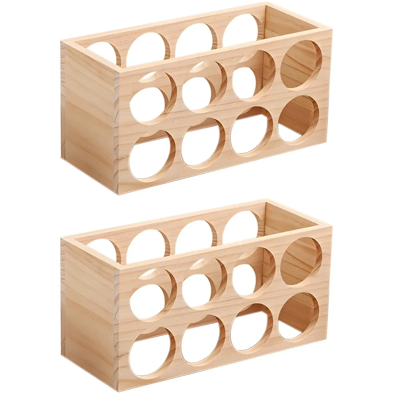 Natural Wooden Stackable Wine Rack Tabletop Wine Holder