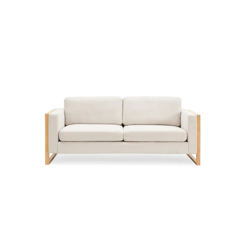 Christopher Knight Home - Lily Modern 79   3-Seater Sofa with Solid Wood Legs