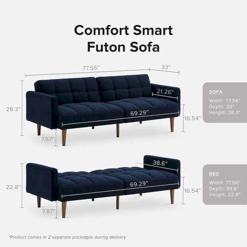 Mopio Aaron Futon Convertible Sofa Sleeper Futon