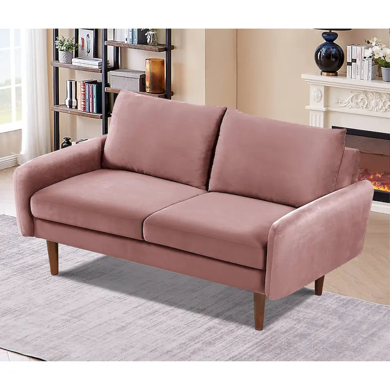 US Pride Furnitirue 58W Tapered Legs Kent Velvet Loveseat