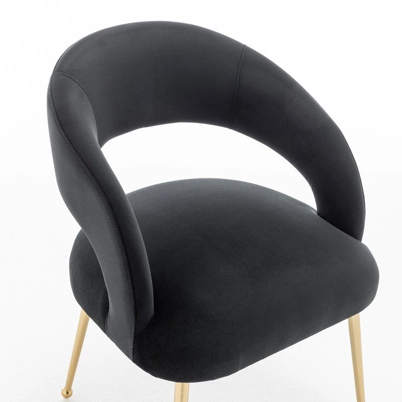 SEYNAR Mid Century Modern Velvet Upolstered Open-Back Dining Chair Set of 4