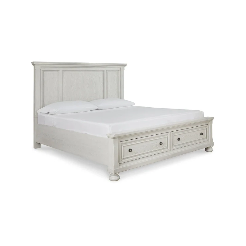 Signature Design by  Robbinsdale Antique White Storage Bed