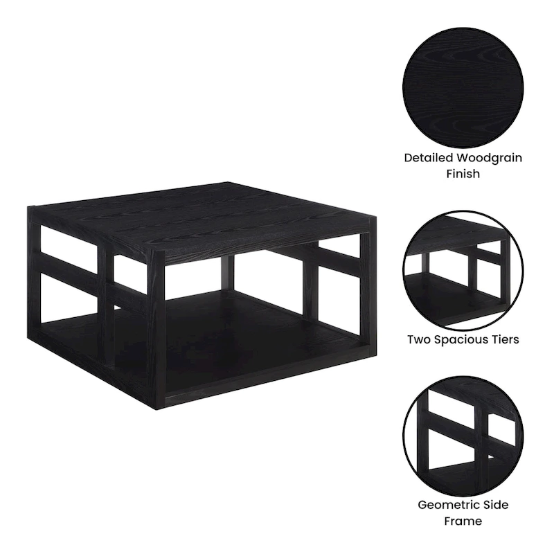 Convenience Concepts Monterey Square Coffee Table with Shelf