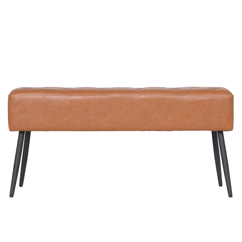 Maypex Faux Leather Upholstered Bench with Tufted Seat