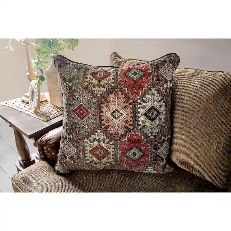 Dhirendra Traditional Brown Faux Leather Loveseat by Furniture of America