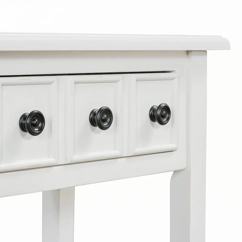 Entryway Table with 2 Drawers(White)