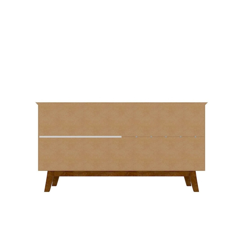 Yonkers 62.99 Sideboard with Solid Wood Legs and 2 Cabinets in Off White and Cinnamon