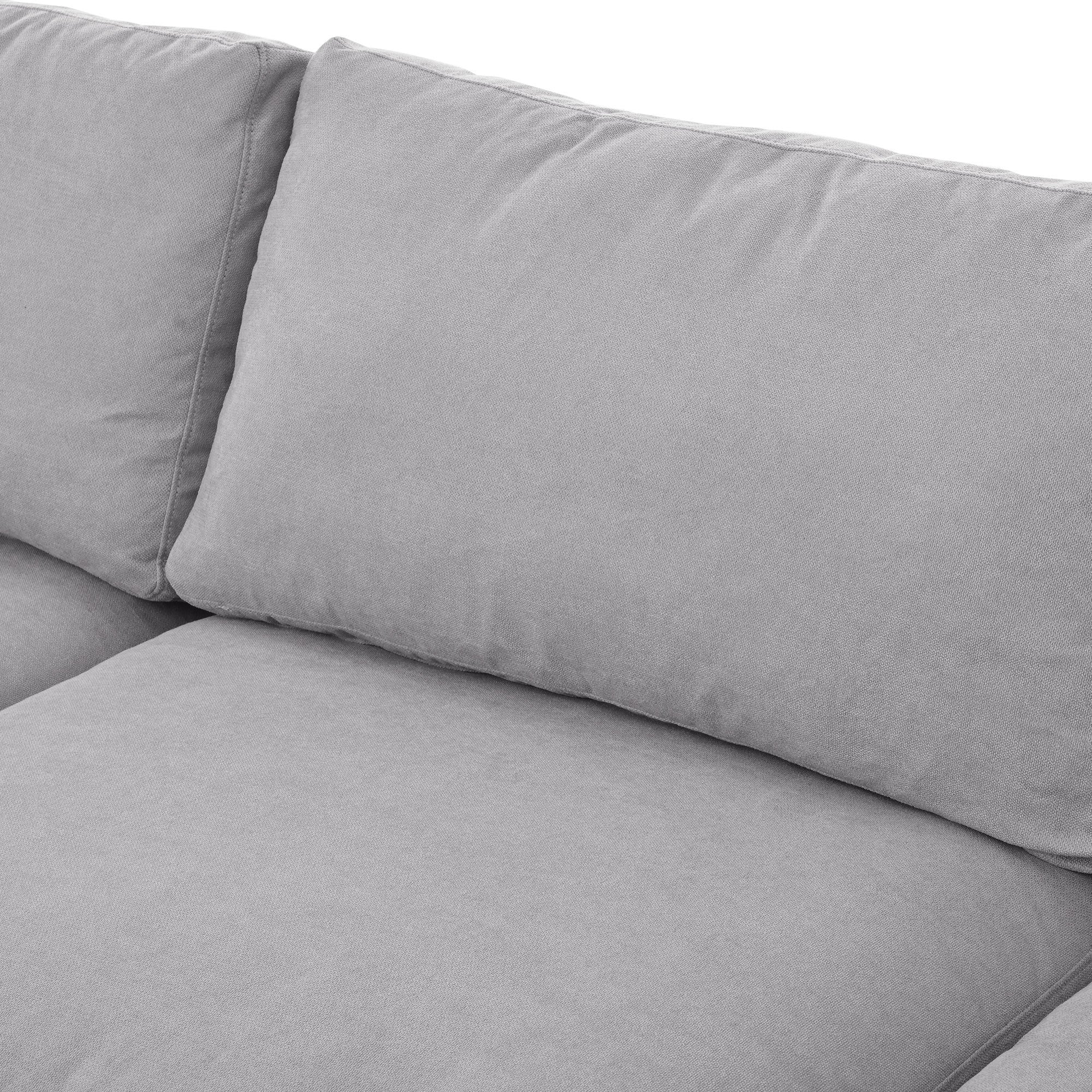 Walker Edison | Grey Convertible Sectional Sofa with Reversible Chaise