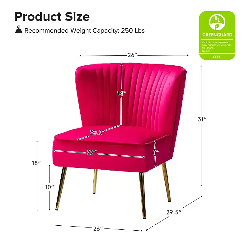 Quentin Velvet Accent Side Chair with Padded Seat Set of 2 | Karat Home