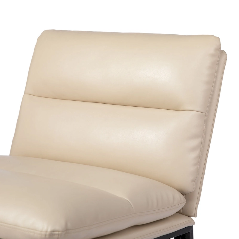 Glitzhome Set of 2 30.25H Modern Ergonomic PU Accent Armless Chair