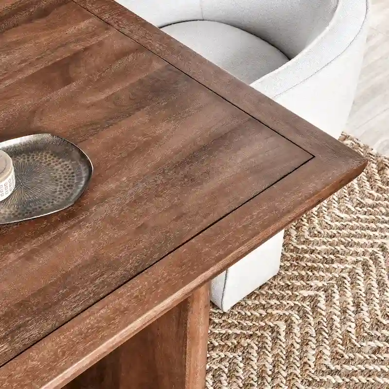 84-Inch Mango Wood Dining Table (Ochre)