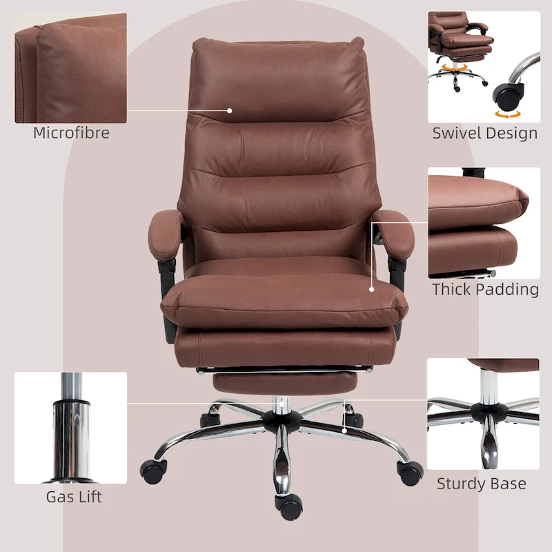Vinsetto Microfibre Vibration Heated Reclining Massage Office Chair