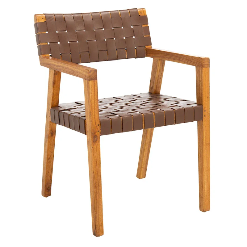 SAFAVIEH Gerda Woven Leather Dining Room Chair - 22.1 W x 20.9 L x 31.9 H - 22Wx21Dx32H