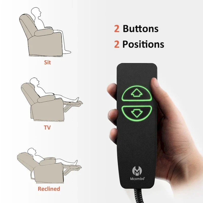 MCombo Electric Power Recliner Chair with Heat and Massage, Fabric 6079/PR670