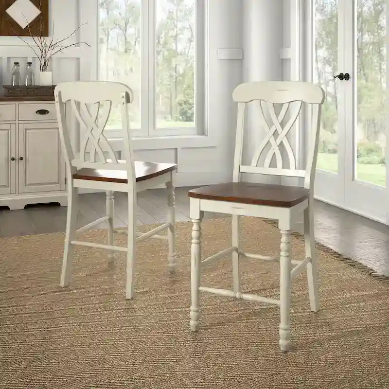Brunico Two-Tone Counter Height Chairs (Set of 2)