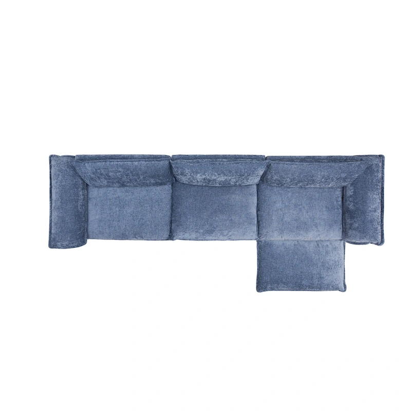 120.1  Chenille L-Shaped Modular Sectional Sofa with Ottoman, 3-Seater Cloud Couch with 22.4  Deep Seats & High-Resilience Foam