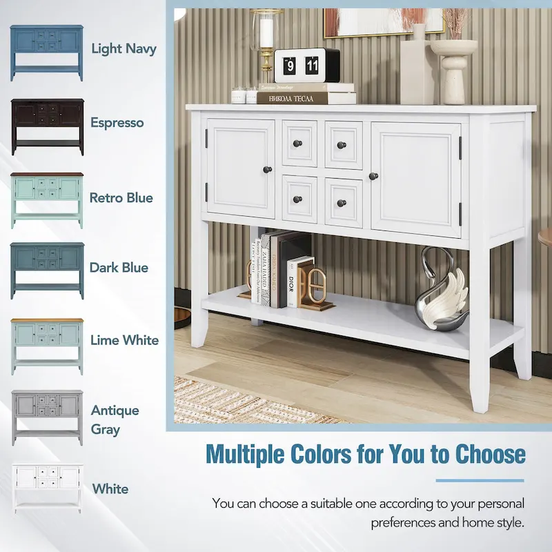 Buffet Sideboard Console Table with Bottom Shelf