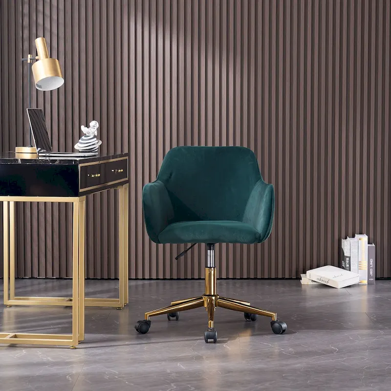 Home Office Chair With Gold Metal Legs