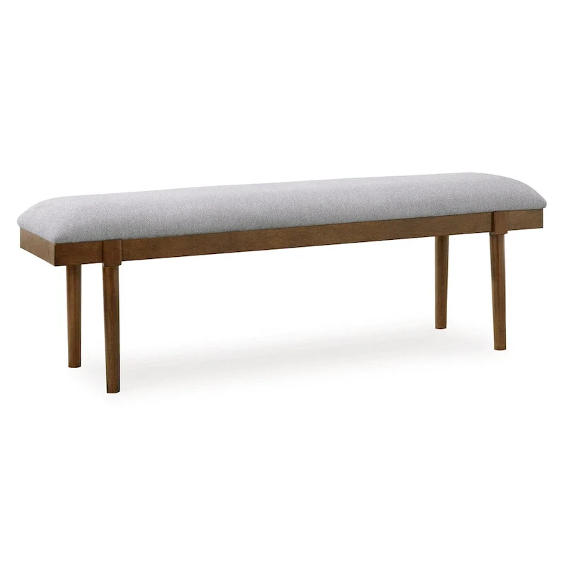 Lyncott Gray/Brown 59 Upholstered Dining Bench - 59.25 W x 15.13 D x 19.75 H