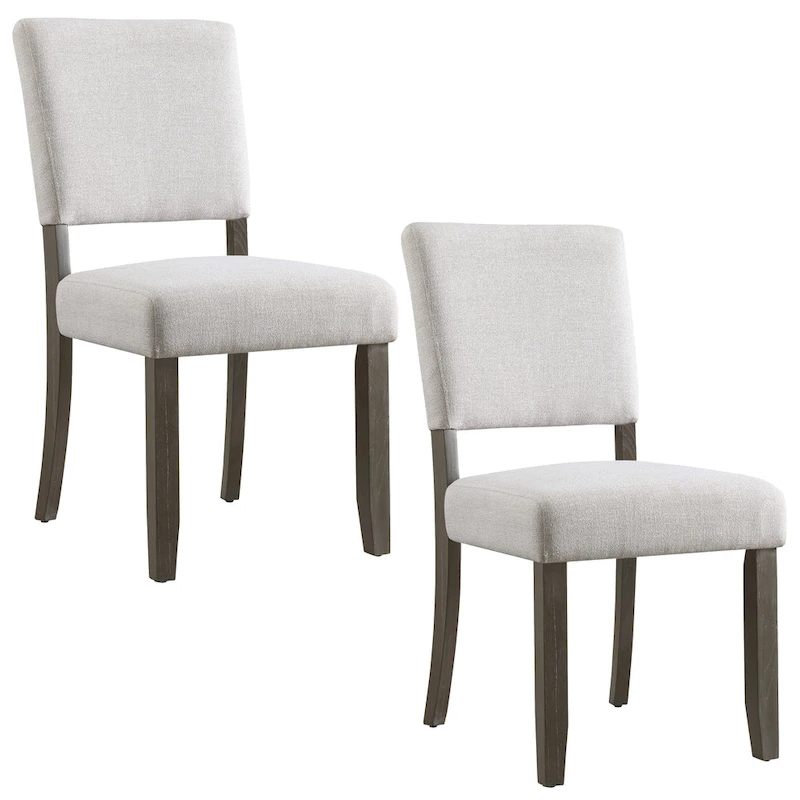Leick Home Upholstered Back Dining Chair with Wood Base Set of 2