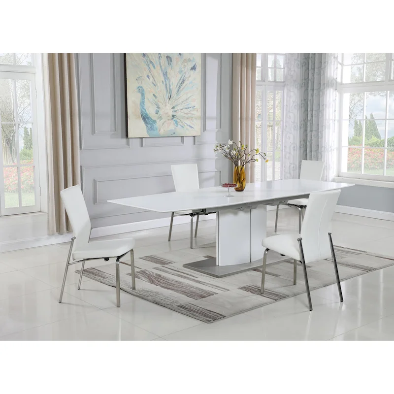 Elektra Matte White 5-Piece Dining Set