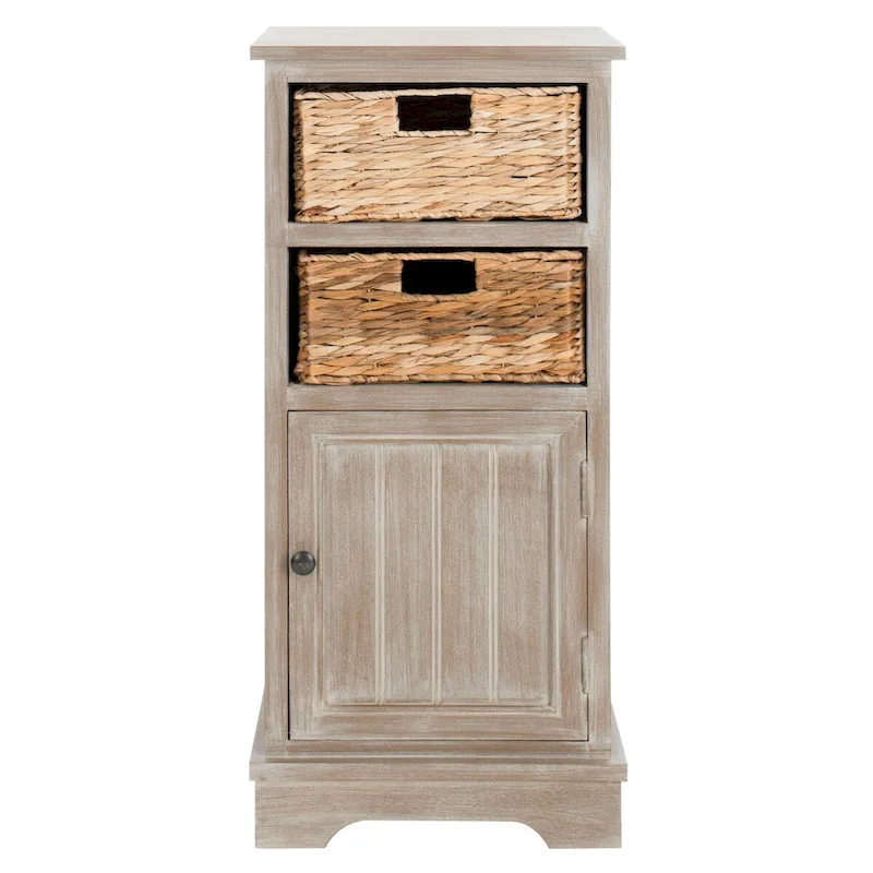 SAFAVIEH Golda Distressed Black Storage Cabinet - 15.9 x 11.8 x 35 - 16Wx12Dx35H