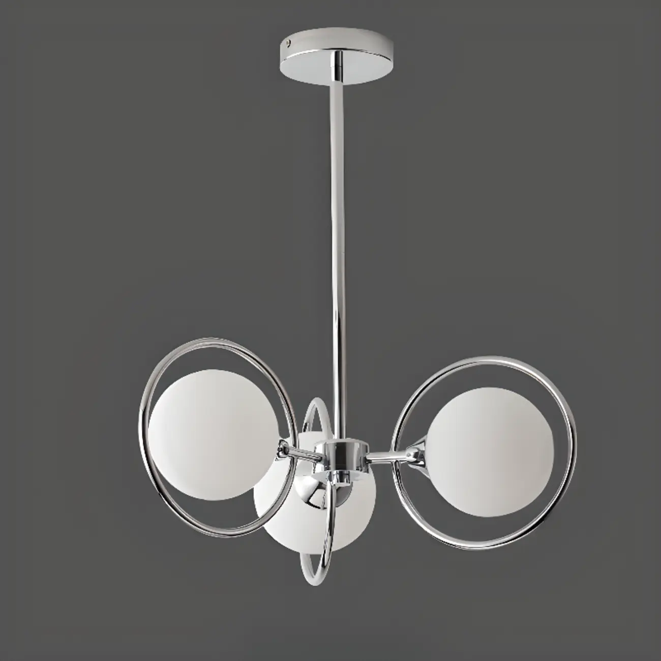Modern LED Globe Chandelier with Circular Glass Design