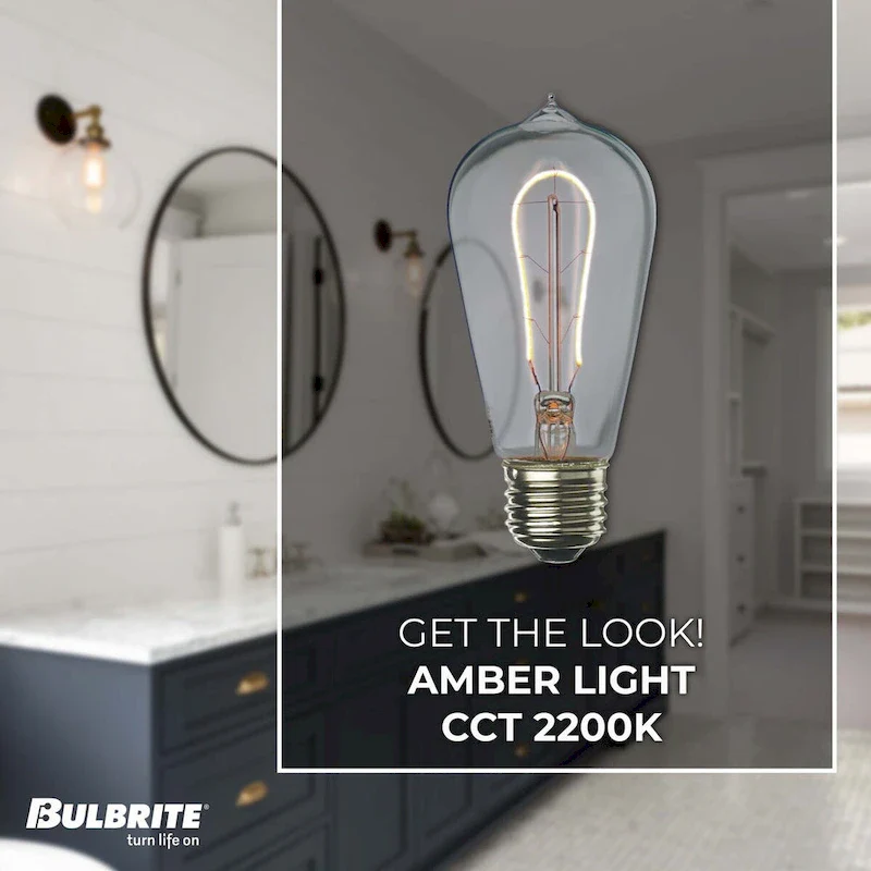 Bulbrite Pack of (2) 4 Watt Dimmable Antique Nostalgic Curved Filament LED Bulb