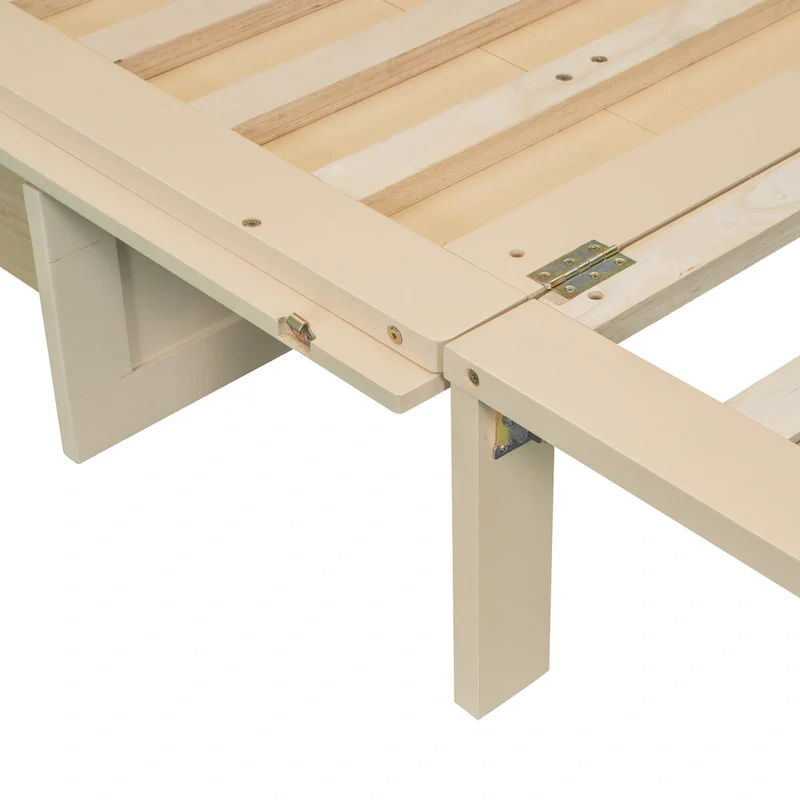Foldable Wall Bed with Storage Drawers and USB Charging – Full Size, Rattan Frame