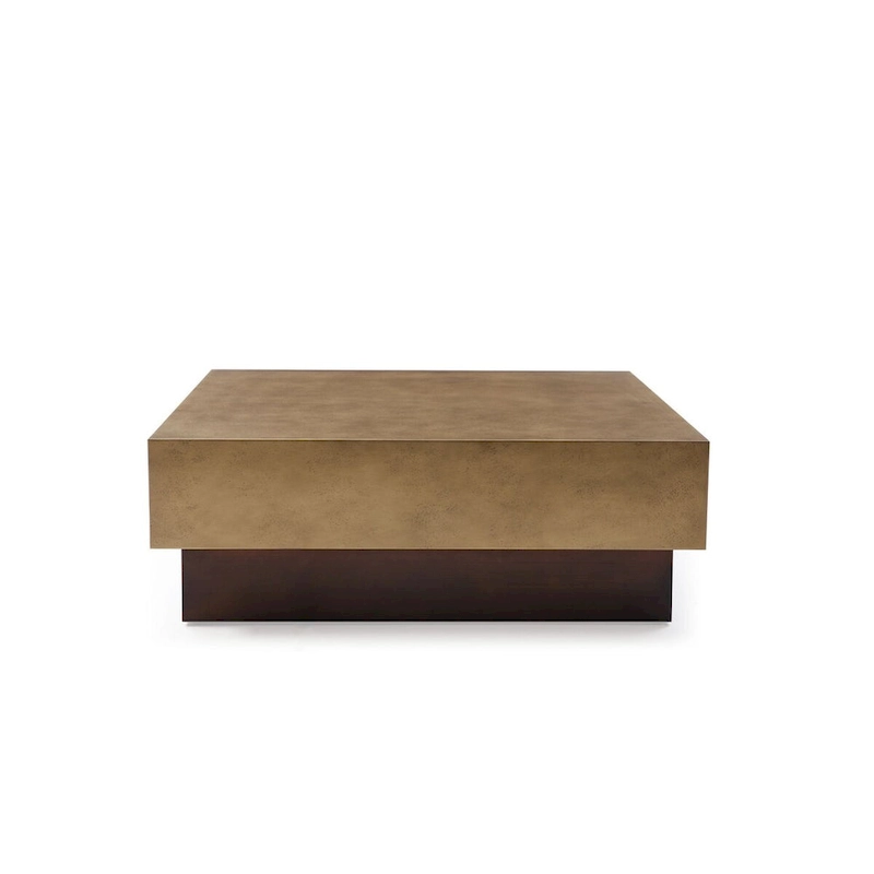 Modrest Derek Modern Metal & Antique Copper Coffee Table