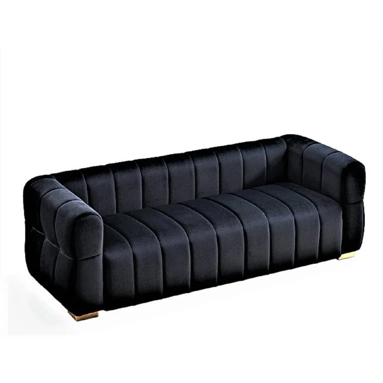 Velvet Tuxedo Arm Sofa