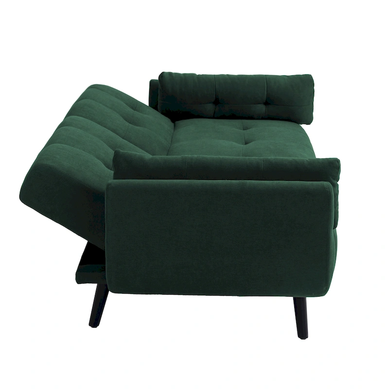 Modern Adjustable Backrest Convertible Futon Sleeper Couch