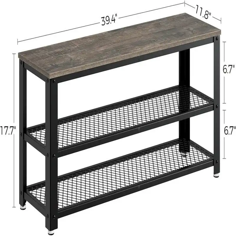 3-Tier Shoe Rack - 39.4D x 13.8W x 16.5H