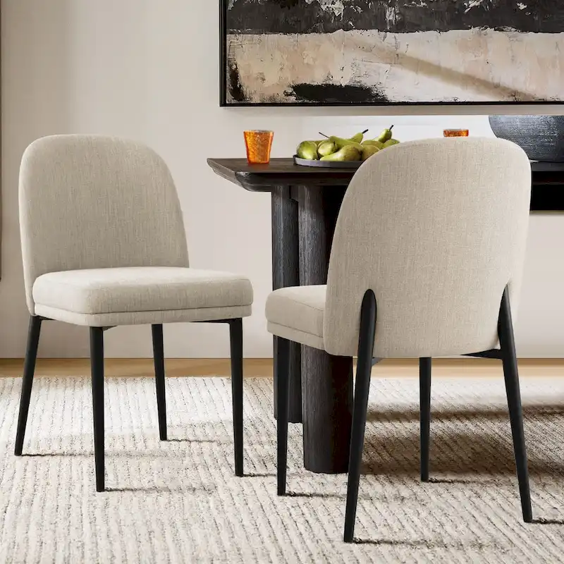 Linen Upholstered Dining Chair(Set of 2)