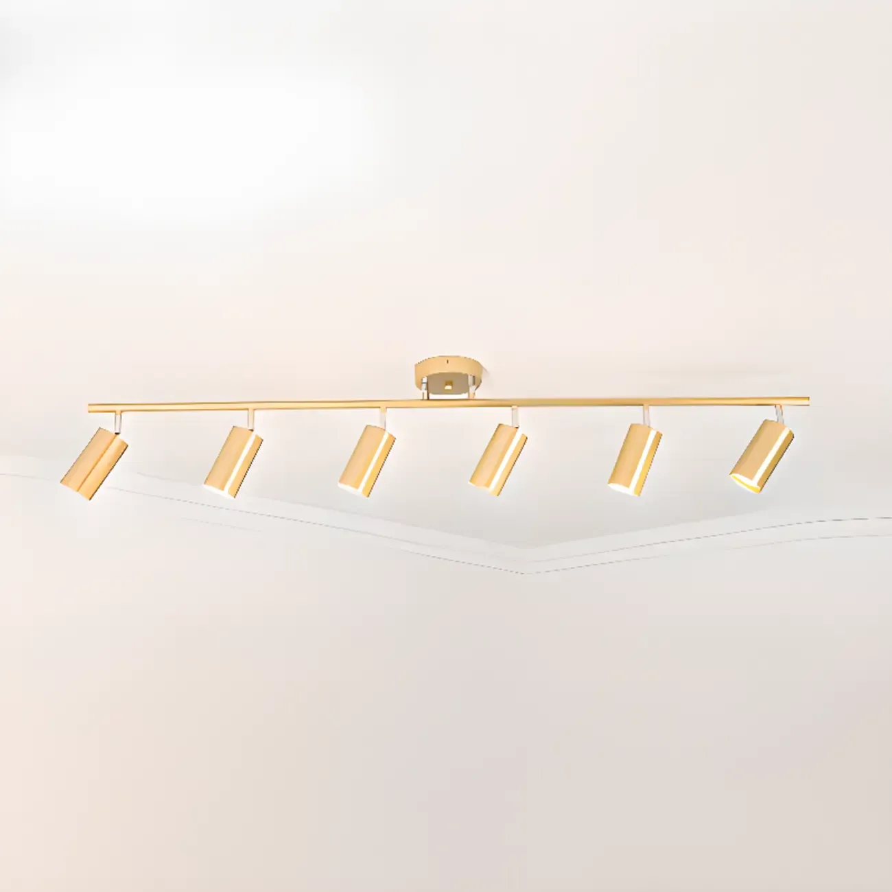 Modern Cylinder Semi-Flush Mount Metal Track Light