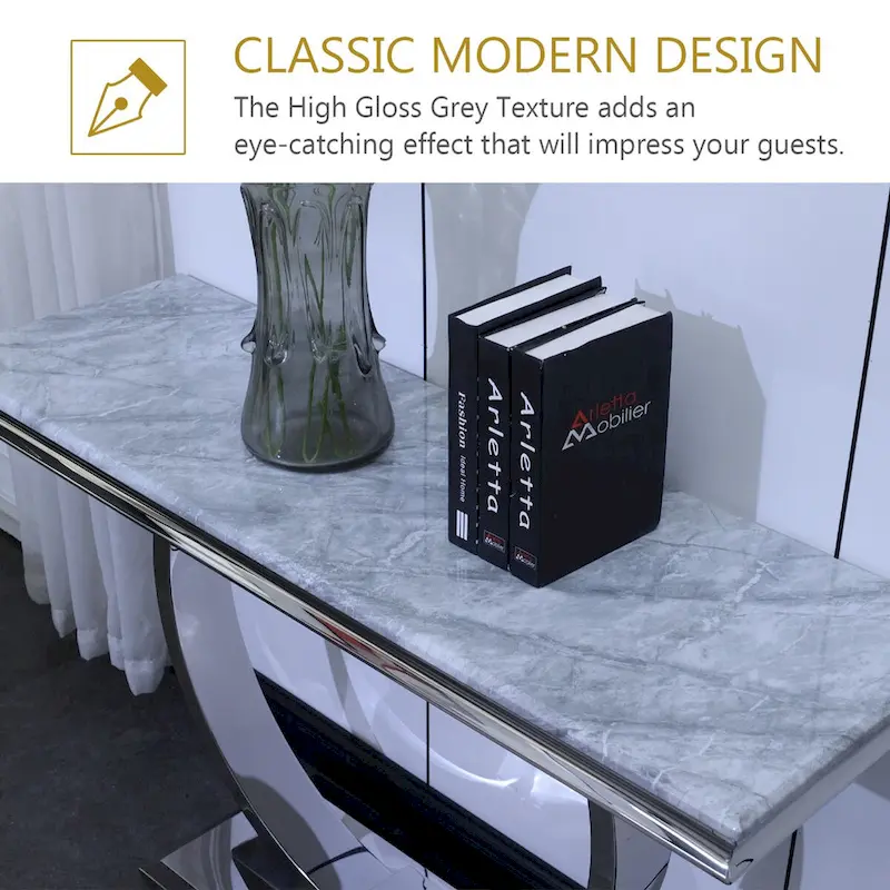 50 inch Rectangle Console Table with Circle Base