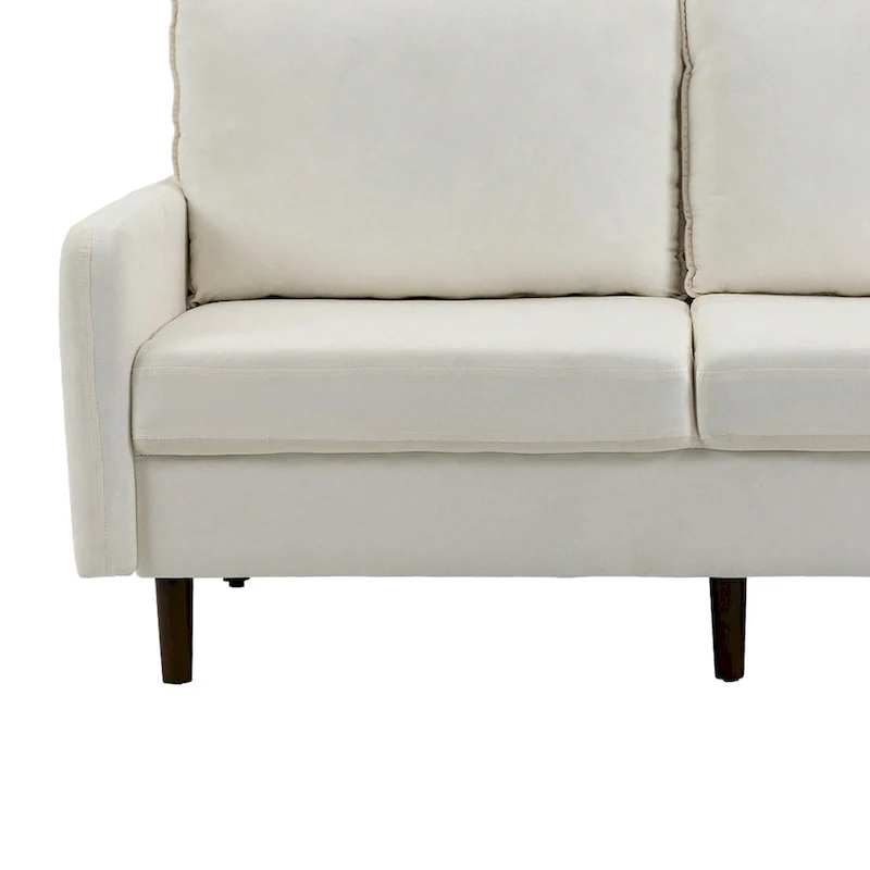 2 Pices Velvet Loveseat Wood Legs Sofa