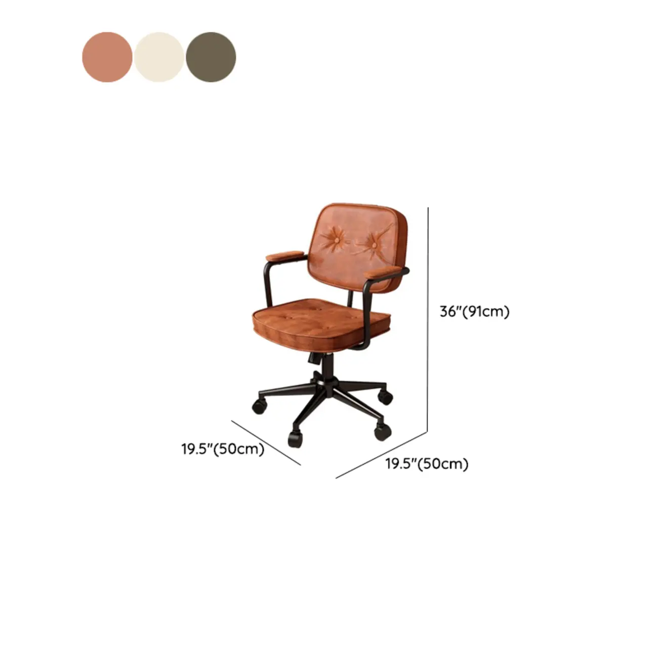 Adjustable Button-Tufted Upholstered Ergonomic Office Chair