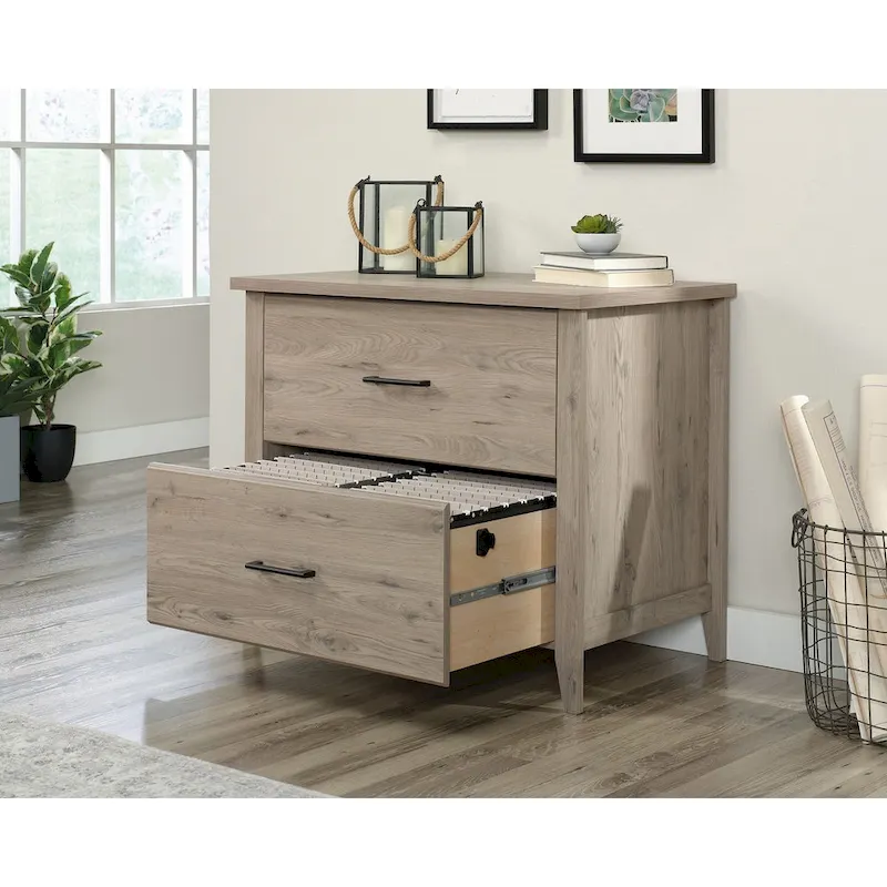 Lateral File Cabinet with Safety Interlock - Pebble Pine Finish