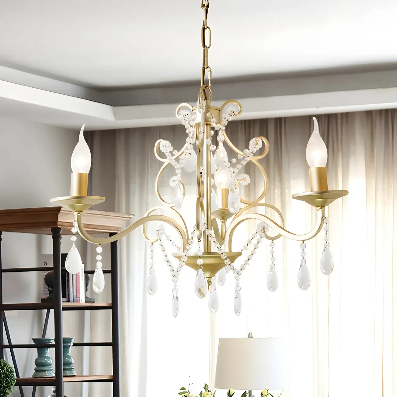 Exiquisite Champagne Crystal Candlebra Chandelier