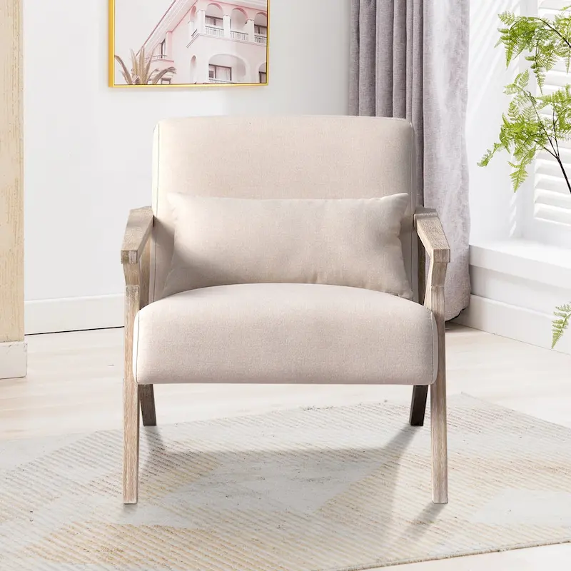 Accent Armchair Solid Hardwood Upholstered