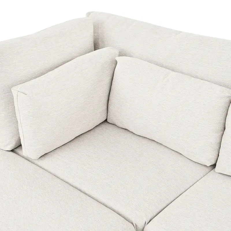 Modular Sectional Sofa with Ottoman and Pillows
